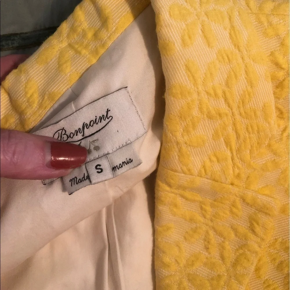 Bonpoint Yelow Jaquared Skirt and Matching Jacket